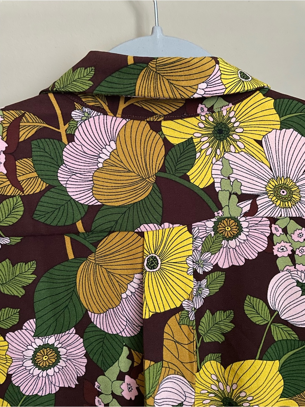 Tuckernuck NWT retro floral crepe Callahan shirt dress boho maximalist sz XL - Picture 11 of 13